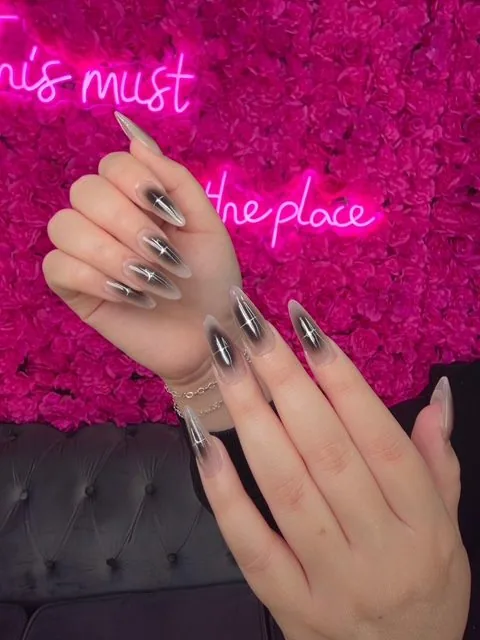 Sage marble nails at Modish Nail Lounge Rancho Cucamonga