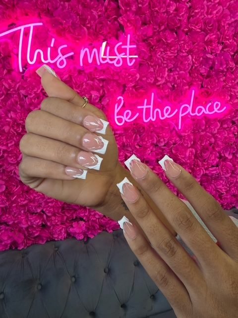 Black French tips at Modish Nail Lounge Rancho Cucamonga