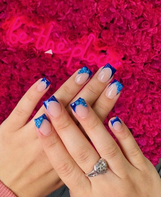 White gold nails at Modish Nail Lounge Rancho Cucamonga