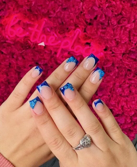 White gold nails at Modish Nail Lounge Rancho Cucamonga