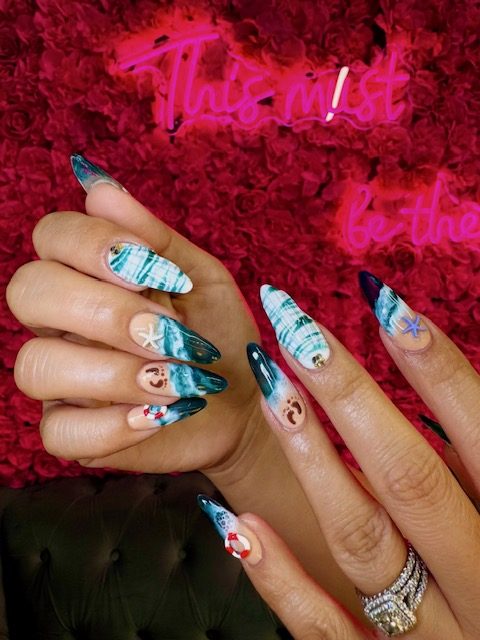 Silver chrome tips at Modish Nail Lounge Rancho Cucamonga