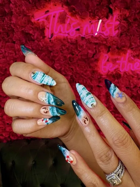 Silver chrome tips at Modish Nail Lounge Rancho Cucamonga