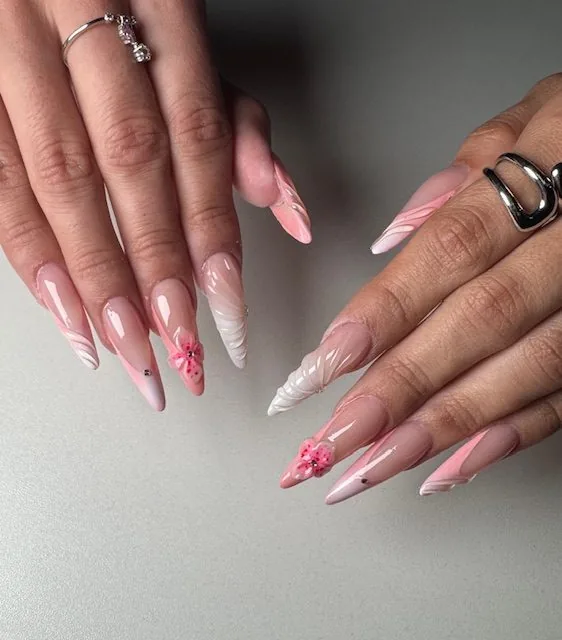 Gold foil nails at Modish Nail Lounge Rancho Cucamonga