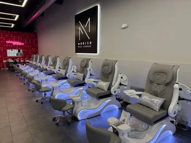Luxury pedicure chairs at Modish Nail Lounge Rancho Cucamonga