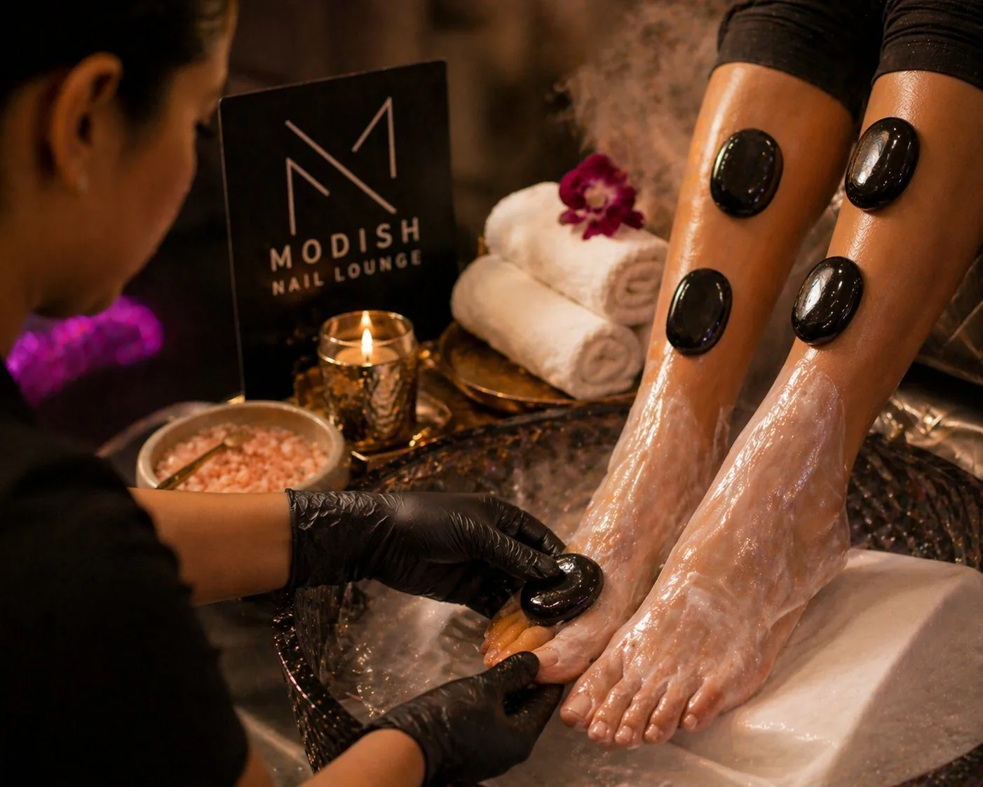 Modish Pedicure with hot stones